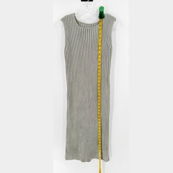 J. Ing Tan Crew Neck Sleeveless Ribbed Knit Casual Midi Tank Dress Size Small - Picture 11 of 14